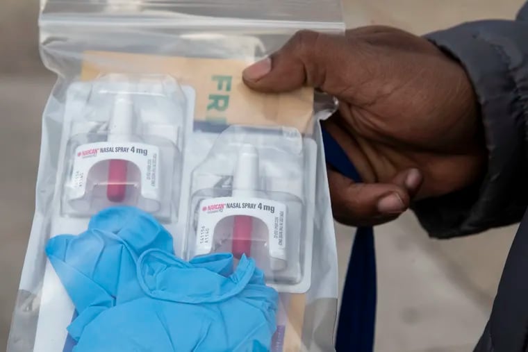 A Narcan kit in North Philadelphia on Wednesday, Dec. 14, 2022.