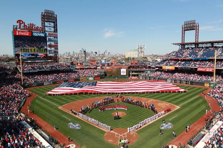 Opening day in 2015. Citizens Bank Park won't look quite like this in April, but the stands won't be empty, either.