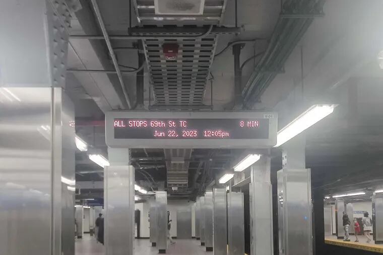 A test of SEPTA's long-anticipated countdown clock at 15th Street Station on Thursday.