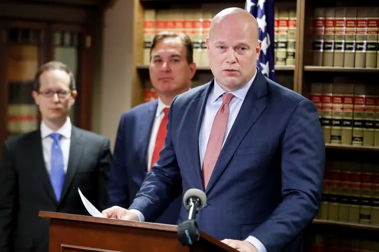 Acting Attorney General Matthew Whitaker speaks during a news conference, Friday, Nov. 30, 2018, in Cincinnati.