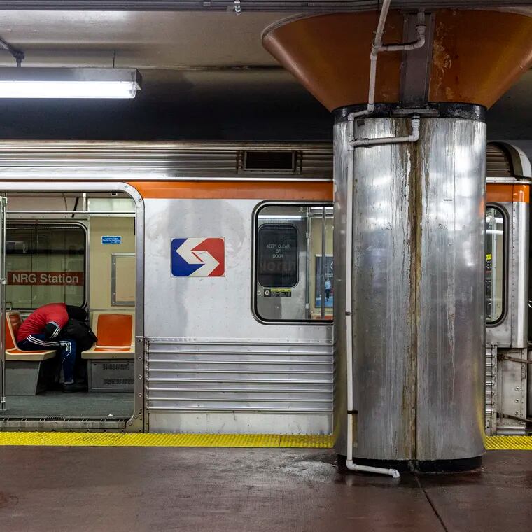 A SEPTA Broad Street Line train. A man fell on the tracks and was electrocuted at SEPTA's City Hall station on Monday, briefly impacting Broad Street Line service.