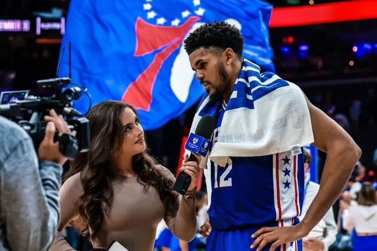 As the Sixers' team reporter, Lauren Rosen (with Tobias Harris) delivers the latest news on the team on and off the court across a variety of media.