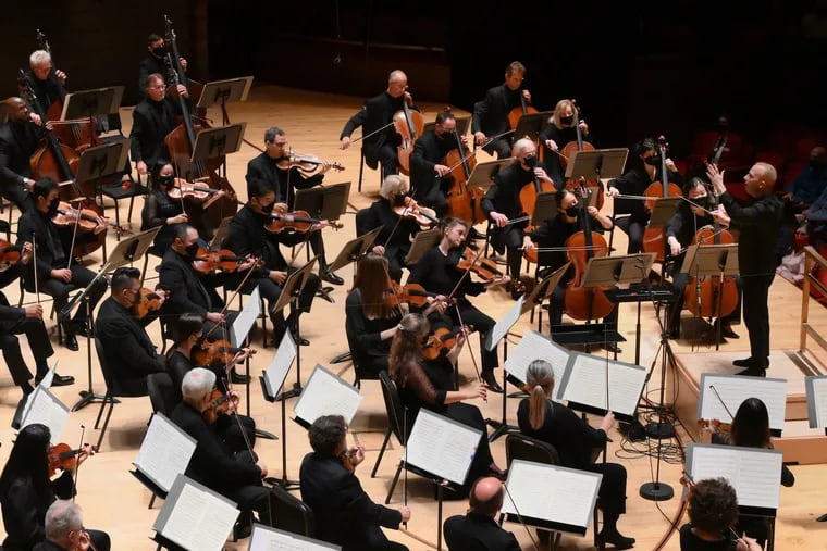 The Philadelphia Orchestra performing a matinee, Friday, Oct. 15, 2021, with conductor Yannick Nezet-Seguin in Verizon Hall.