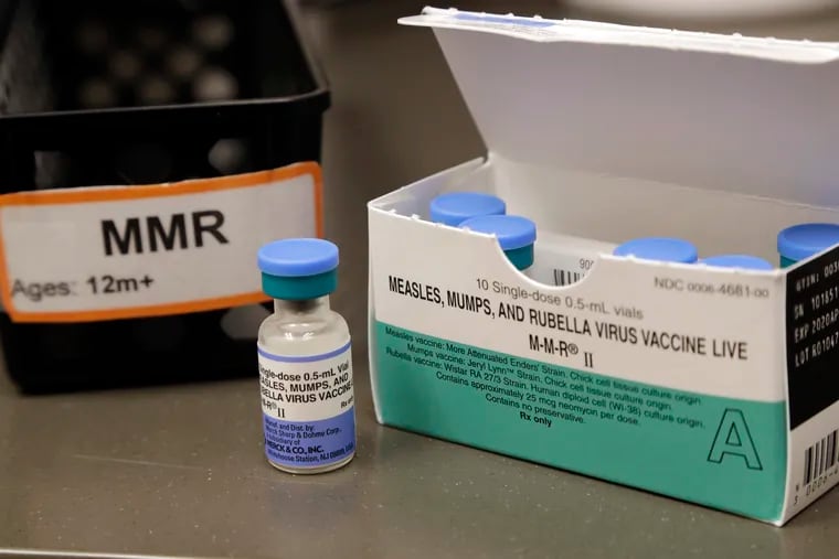 Health officials in Philadelphia, Montgomery County, and the state of Delaware recommend that everyone receive the MMR vaccine that protects against measles, mumps, and rubella.