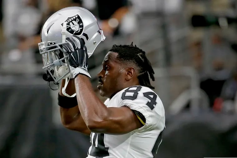 Wide receiver Antonio Brown during his  short tenure with the Oakland Raiders.