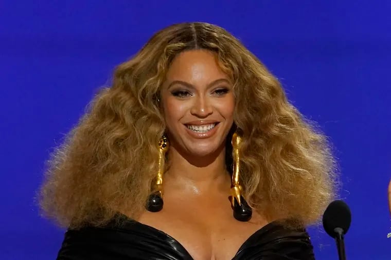 Beyoncé at the 63rd annual Grammy Awards in Los Angeles in March 2021.