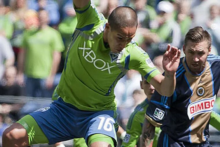 The Union registered just one shot on goal in Saturday's 1-0 loss at Seattle. (Dean Rutz/Seattle Times/AP)