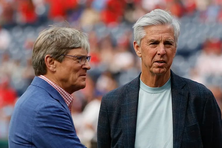 Phillies president of baseball operations Dave Dombrowski, right, said he has the support of owner John Middleton to add to the roster before the Aug. 1 trade deadline.