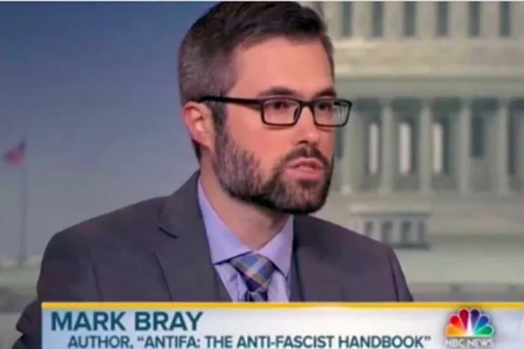 Mark Bray, who teaches at Dartmouth, is the author of a new book on antifa, the far-left activist movement whose members advocate using any means necessary, including violence, to combat white supremacy.