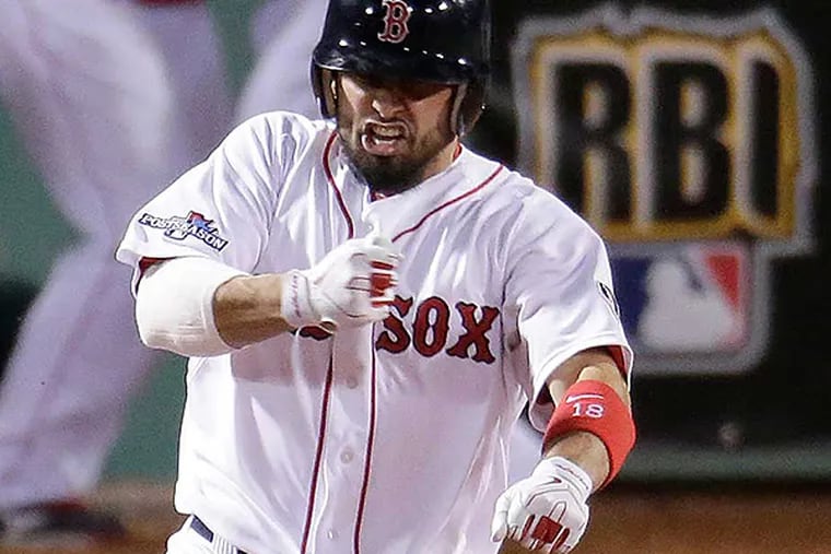 Boston Red Sox's Shane Victorino. (AP Photo/Charlie Riedel)