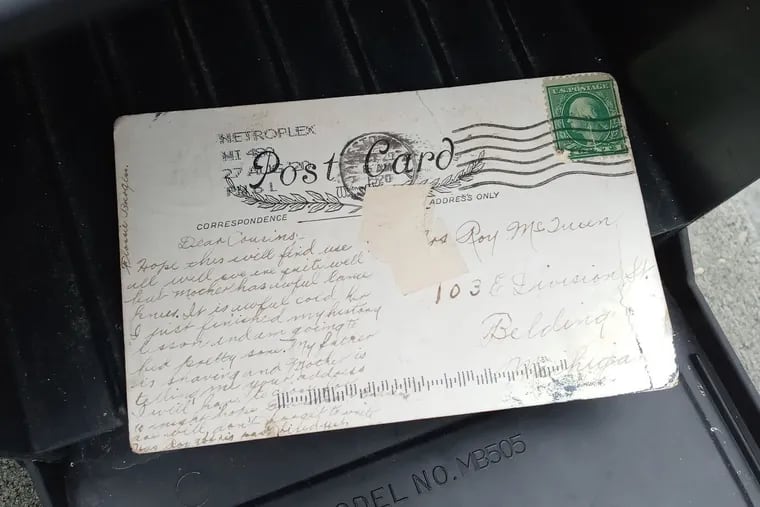 Brittany Keech, a Michigan woman, recently received a postcard last week in her mailbox, dated Oct. 29, 1920.