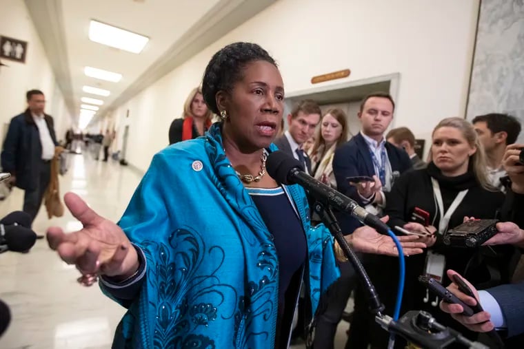 FILE - In this Dec. 7, 2018, file photo, Rep. Sheila Jackson Lee (D., Texas), a member of the House Judiciary Committee, speaks to reporters on Capitol Hill in Washington. Jackson Lee is stepping down from her position as leader of one of the House Judiciary Committee’s key subcommittees. The move comes after a lawsuit from a former employee who complained that her sexual assault complaint had been mishandled.