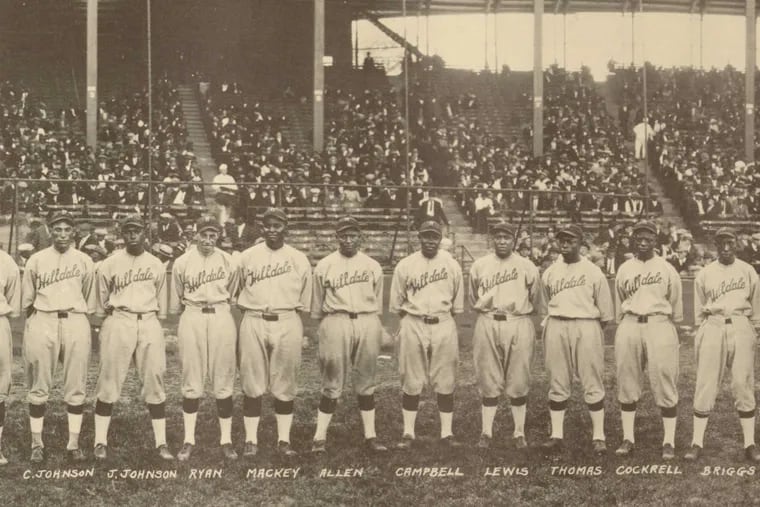 A group portrait of players from the Monarchs and the Hilldale team before the opening game of the 1924 Negro League World Series on Oct. 11, 1924.