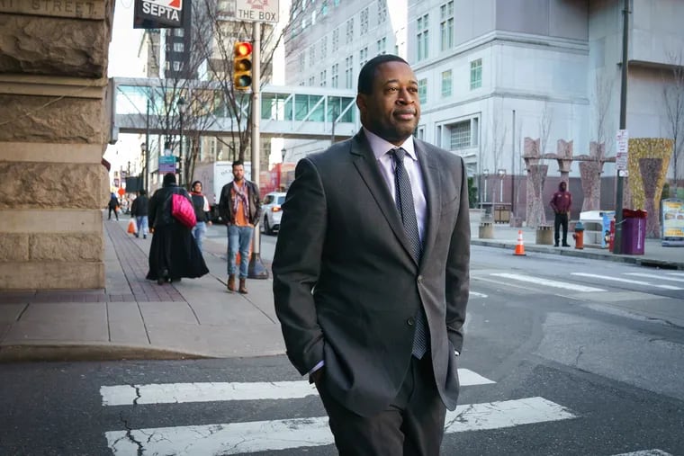 Kahlil Williams, shown here outside of Reading Terminal market, is running for city commissioner.