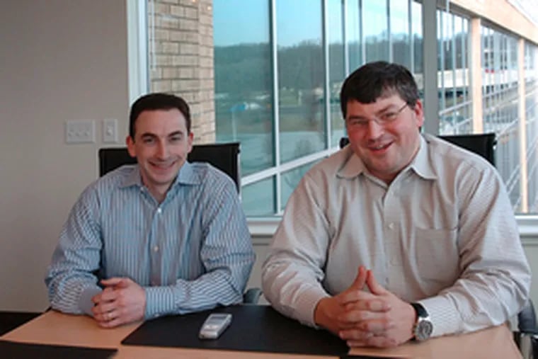 Verilogue Inc. founders are Jeff Kozloff, (left) president, and Jamison Barnett, vice president.The start-up health-care market research firm&#0039;s offices are in Fort Washington.