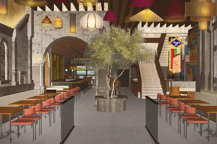A rendering of Mona, a restaurant due to open at 1308-10 Chestnut St.