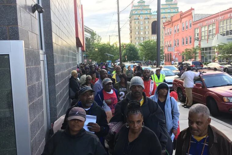 Hundreds line up on Fairmount Avenue for a shot at an affordable home
