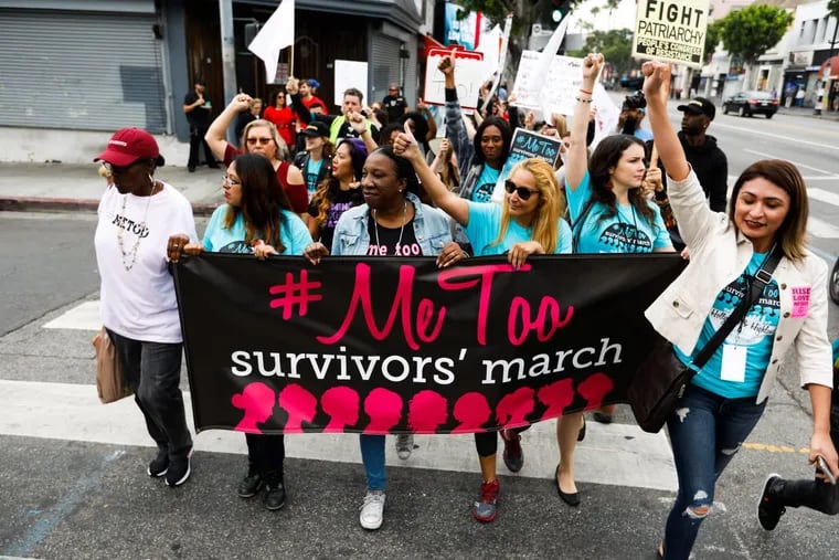 Sexual assault survivors with their supporters at the #MeToo Survivors March against sexual abuse Sunday, Nov. 12, 2017 in Los Angeles. The movement has fueled an explosion of sexual harassment cases. for employers.