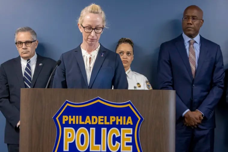 Temple Vice President of Public Safety Jennifer Griffin speaks at press conference on Sgt. Christopher Fitzgerald's killing.