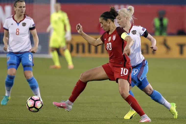 A midsummer ankle injury limited Delran native Carli Lloyd to eight starts and two goals for the United States women’s national soccer team in 2017. Those were her lowest totals in eight years.