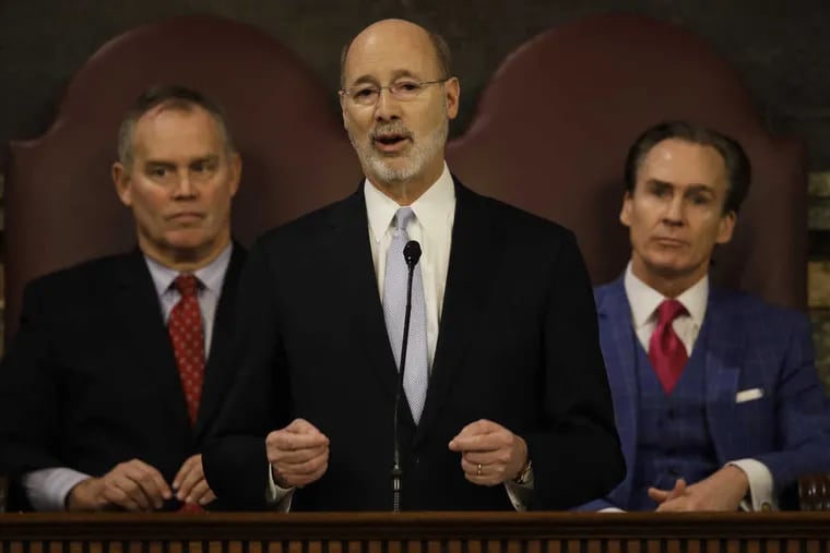 Gov. Tom Wolf delivers his budget address for the 2017-18 fiscal year to a joint session of the Pennsylvania House and Senate.