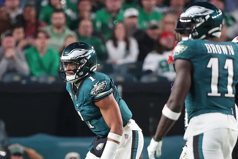 The status of Jalen Hurts' left knee will be something to monitor as the Eagles progress through the season.