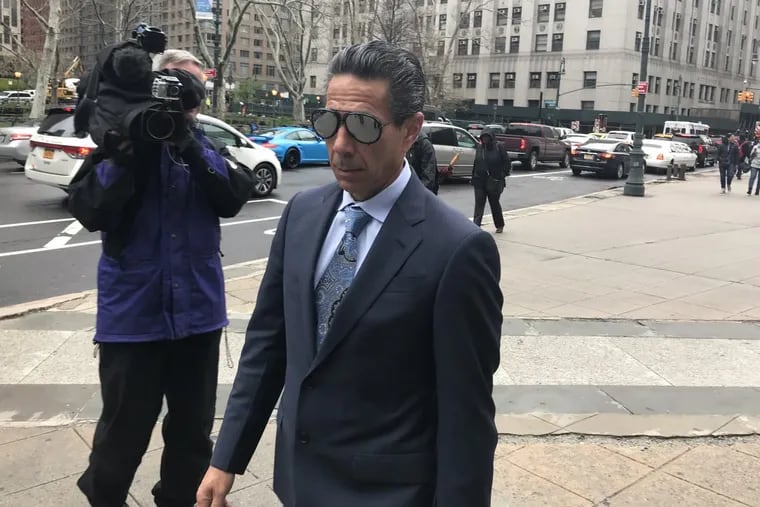 Joey Merlino, the reputed Philadelphia mob boss, after he pleaded guilty to one gambling-related count in federal court in New York on April 27.