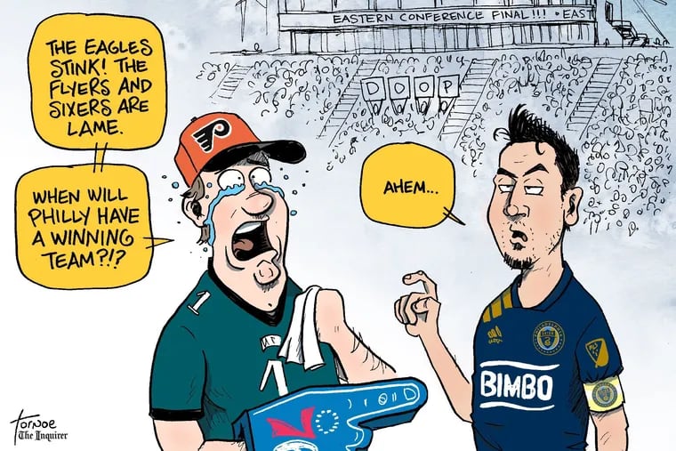 Rob Tornoe's Philadelphia Union cartoon for Friday, Dec. 3, 2021.