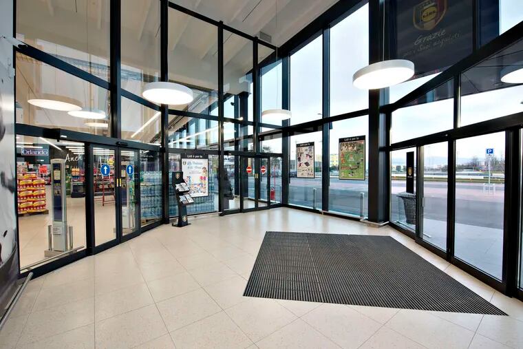 The entrance to a Lidl store in Arcole, Italy. The company has opened a regional headquarters and distribution center in Cecil County, Md.