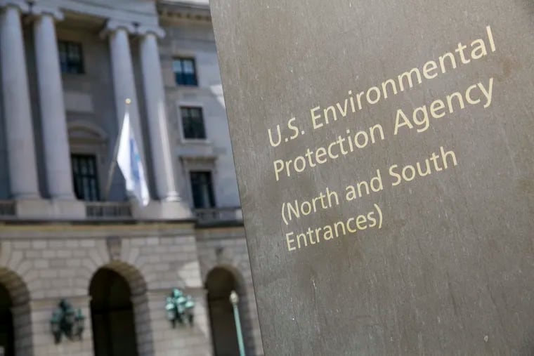 A logo sign outside of the headquarters of the United States Environmental Protection Agency on April 2, 2017 in downtown Washington, D.C. (Kristoffer Tripplaar/Sipa USA/TNS)