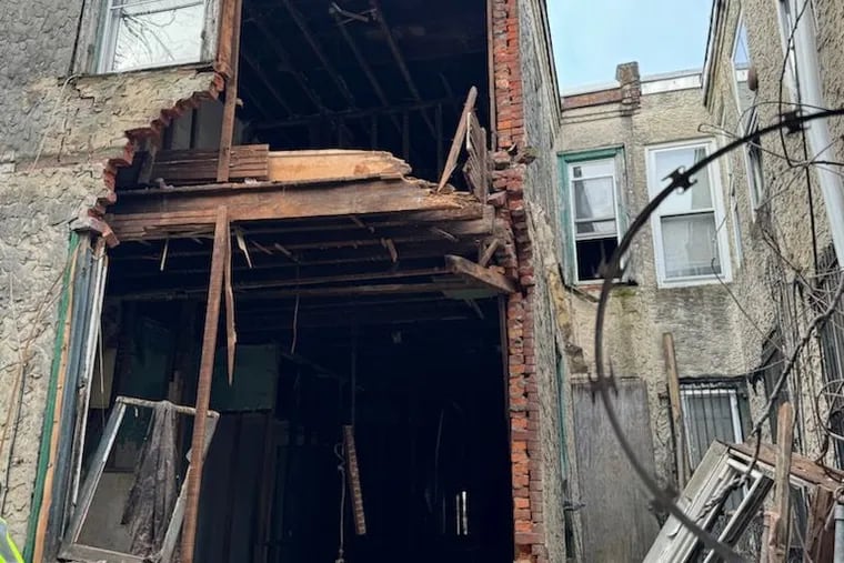 After the back room of a Strawberry Mansion house on the 2500 block of N. 29th Street collapsed on Thursday night, the Department of Licenses and Inspections emergency unit went into action. Demolition is expected to be completed Monday.