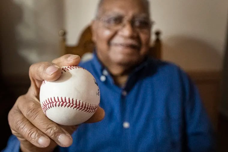 Chuck Randall at his home in Willingboro. He was one of the first Black minor leaguers to sign with the Phillies.