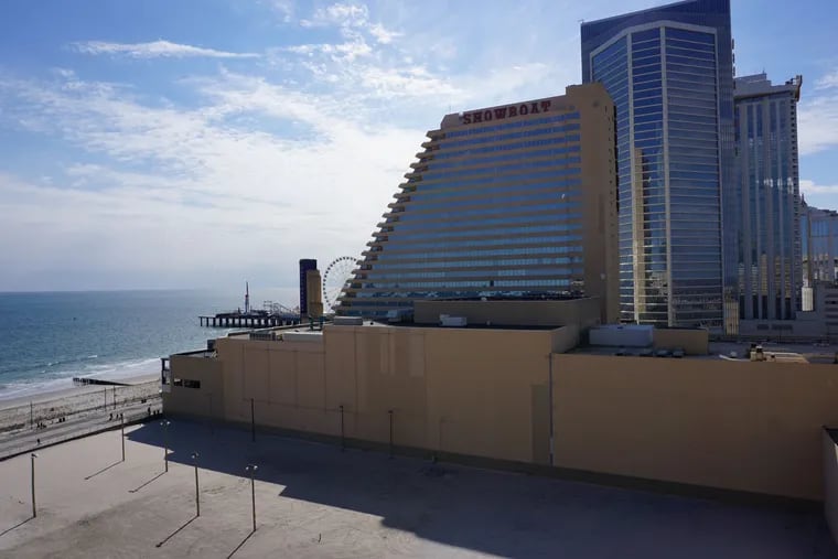 Developer Bart Blatstein plans to build a gambling annex on the empty lot next to the Showboat Atlantic City, seen here in the foreground.