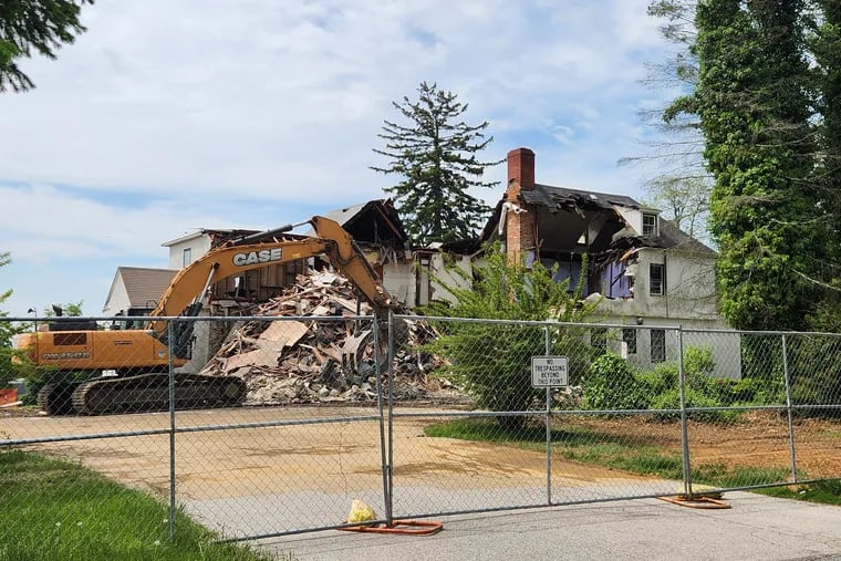 Devereux Advanced Behavioral Health's Devon campus was demolished this week. A Main Line home developer will construct 10 single-family homes on the property.