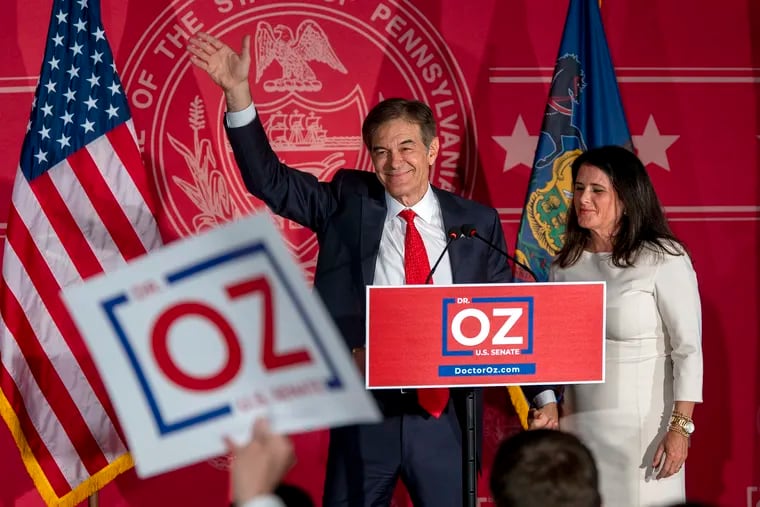 Pennsylvania Republican Senate candidate Mehmet Oz launches his general election with his wife Lisa earlier this month.