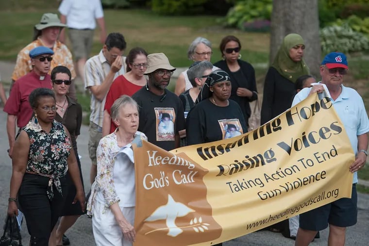 Heeding God's Call, a faith-based movement seeking an end to gun violence, marched on Sunday in Overbrook.