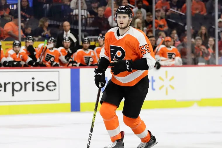 Defenseman Samuel Morin was recalled from the Phantoms and was in the Flyers' lineup Thursday against the Rangers at the Wells Fargo Center.