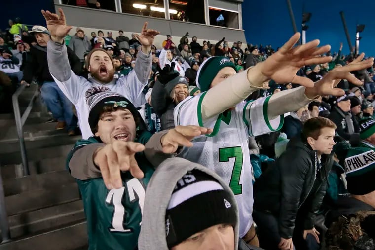 None of these Eagles fans will be at Lincoln Financial Field for Sunday's game against the Los Angeles Rams. Will their absence have any effect on the game's outcome? Probably not.