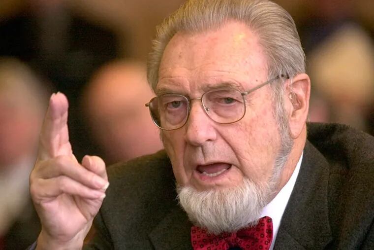 Former U.S. Surgeon General, Dr. C. Everett Koop testifies in Concord, N.H. Koop, who raised the profile of the surgeon general by riveting America's attention on the then-emerging disease known as AIDS and by railing against smoking, died in New Hampshire at age 96. (AP Photo/Jim Cole)