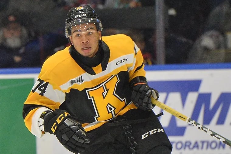 Right winger Zayde Wisdom signed a three-year, entry-level deal recently with the Flyers.