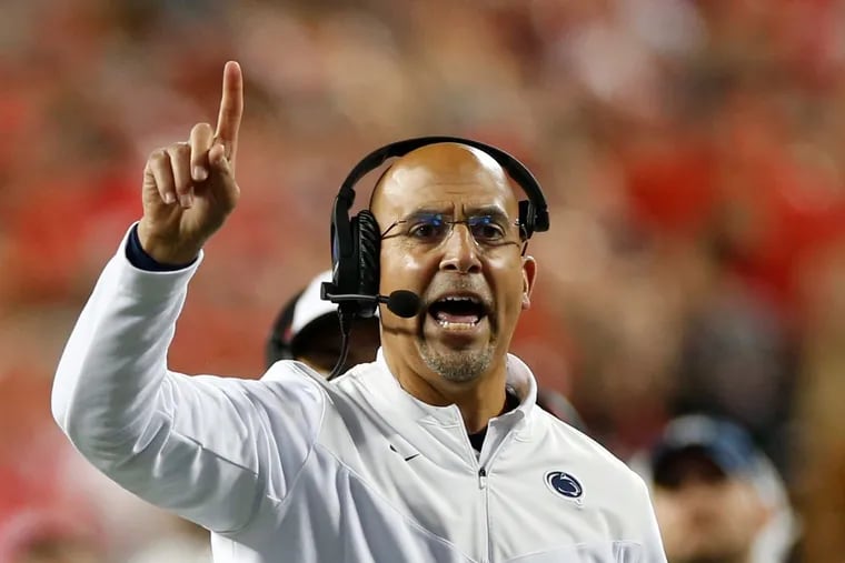 Penn State coach James Franklin signals to his team during the second half against Ohio State on Oct. 30.