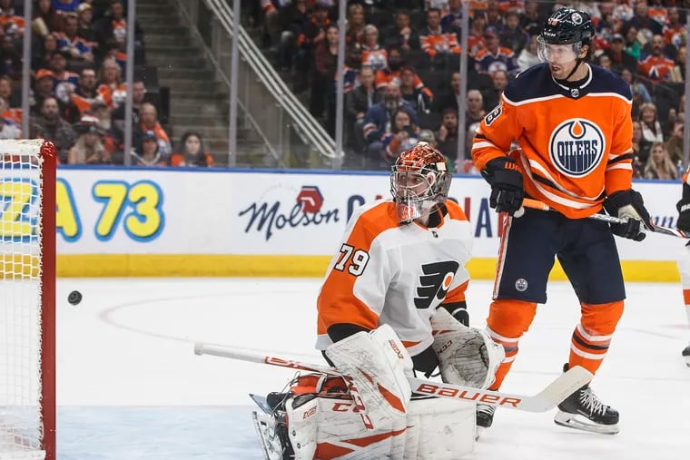 Carter Hart, who will start vs. the Oilers Wednesday, has only played one previous NHL game in his hometown of Edmonton.
