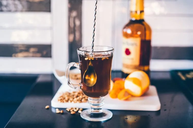 SouthGate’s Soojungwa Hot Toddy derives its inspiration from a classic post-dinner Korean punch made of cinnamon and ginger and topped with pine nuts. The cocktail version features bourbon and a housemade syrup infused with cinnamon, ginger, brown sugar, and star anise.