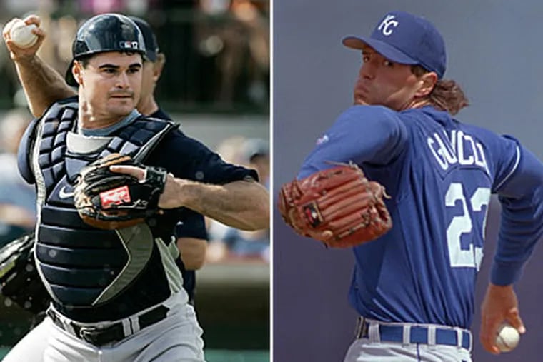 Ben Davis, left, was named the top player, while Mark Gubicza was named the top pitcher. (AP photos)