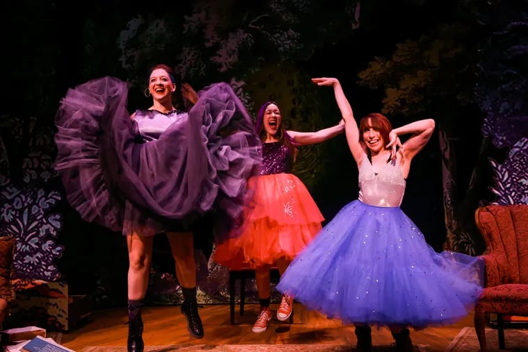 (Left to right:) Rachel Gluck, Tessa Kuhn, and Colleen Hughes in "Three Sisters, by RashDash, after Chekhov," through March 2 at Curio Theatre Company.