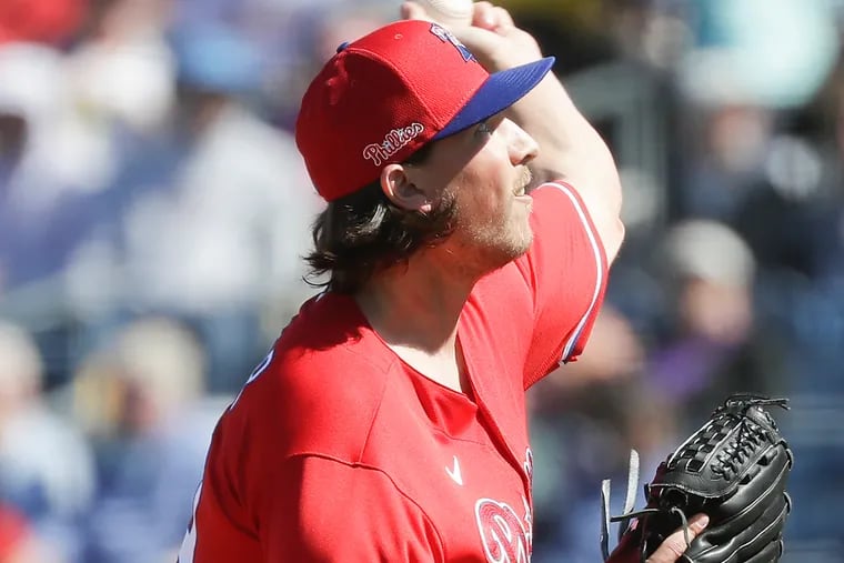 Phillies minor-league lefthander Jeff Singer struck out all three batters he faced on nine pitches during his March 7, 2020 exhibition appearance against the Boston Red Sox in Clearwater, Fla.