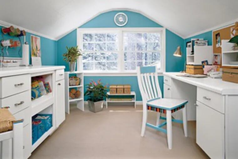 A bright, inviting space , painted in cheery turquoise, is one of the examples in &quot;Easy Home Makeovers.&quot;