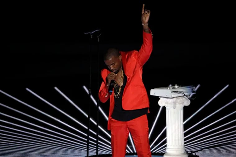 Kanye performs at the MTV Video Music Awards on Sunday, Sept. 12, 2010 in Los Angeles. (AP Photo/Matt Sayles)