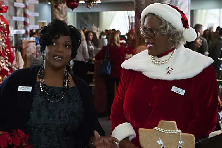 Tyler Perry, right, stars in &quot;Tyler Perry's A Madea Christmas&quot; with Anna Maria Horsford, who plays niece Eileen.