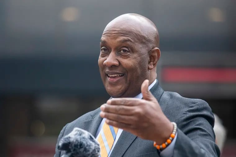 Congressman Dwight Evans, speaks during a press conference to announce a new plan to fight gun violence in Philadelphia, Pa., on Thursday, April 21, 2022.